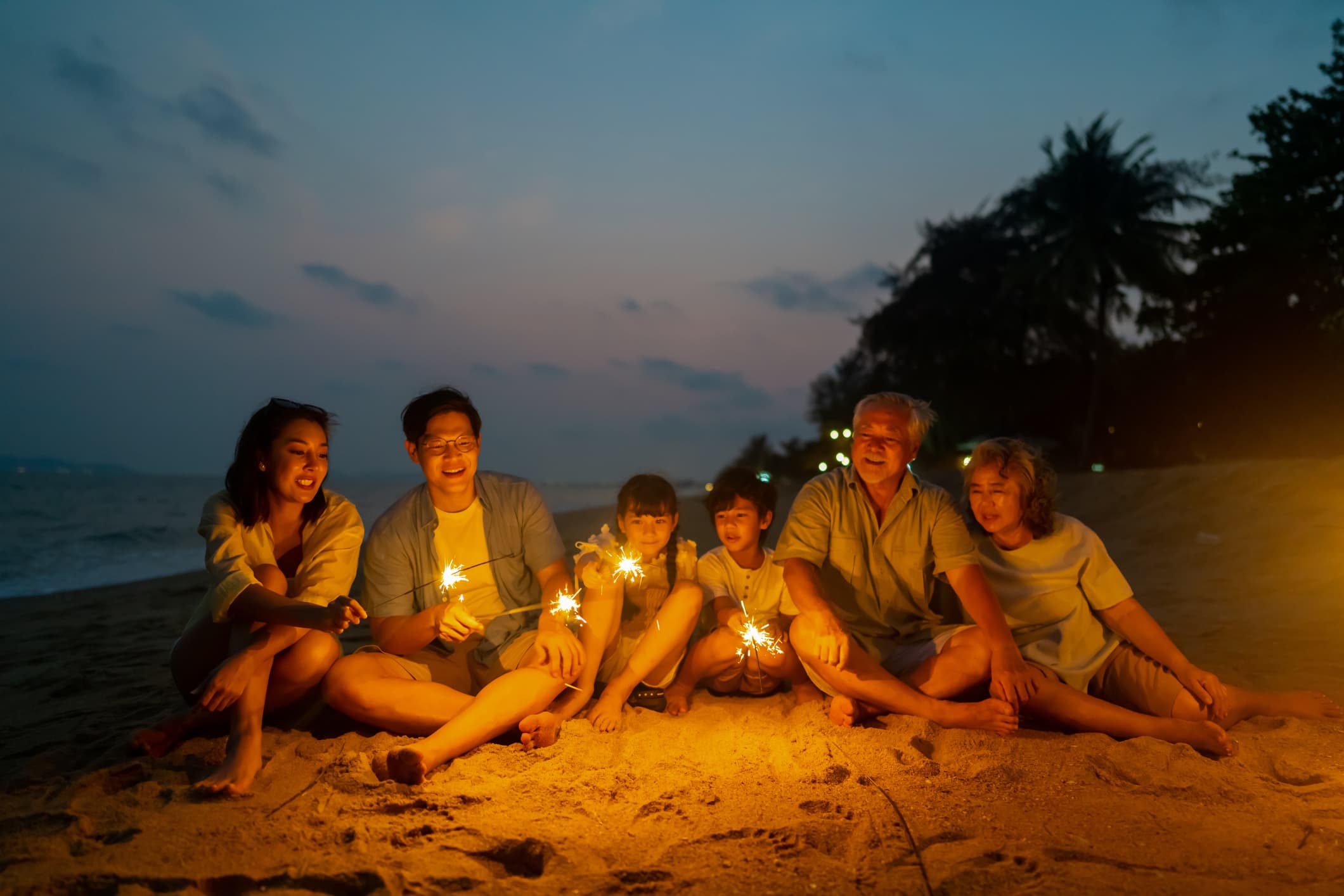 Family sharing stories